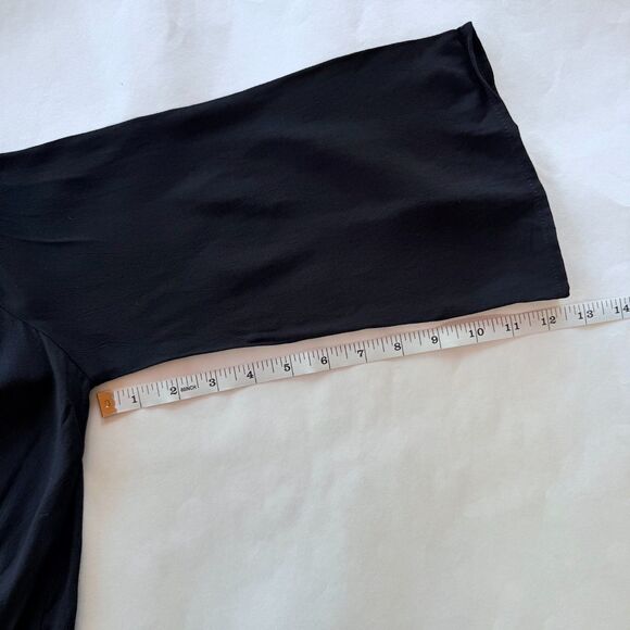 NWT Anthropologie Elevenses Lace-Trimmed Romper 3/4 Sleeves V-Neck in Black Sz M - Picture 15 of 15